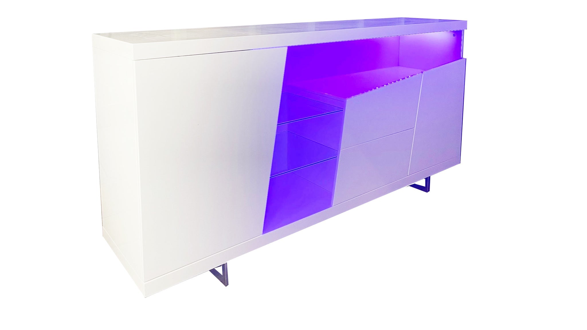 Adalyn Buffet LED All White Lacquer Paint
