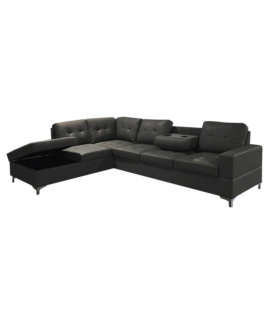Antonella Sectional Black Left