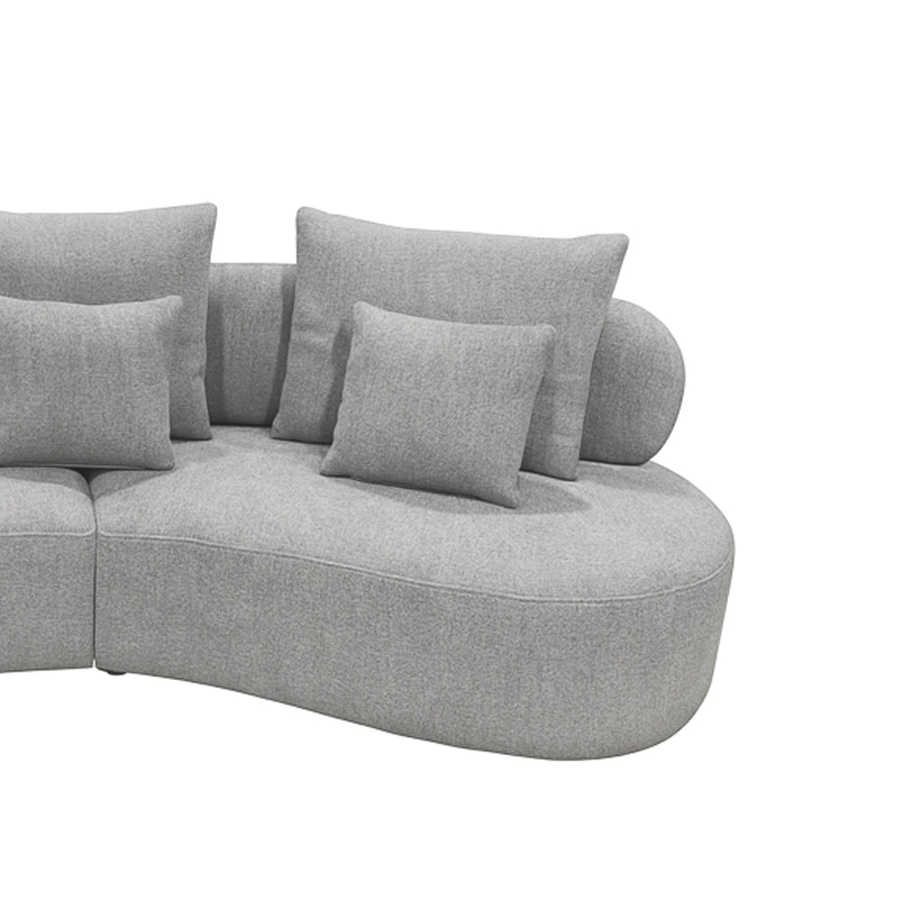 Grace Sectional Sofa with pillows Grey