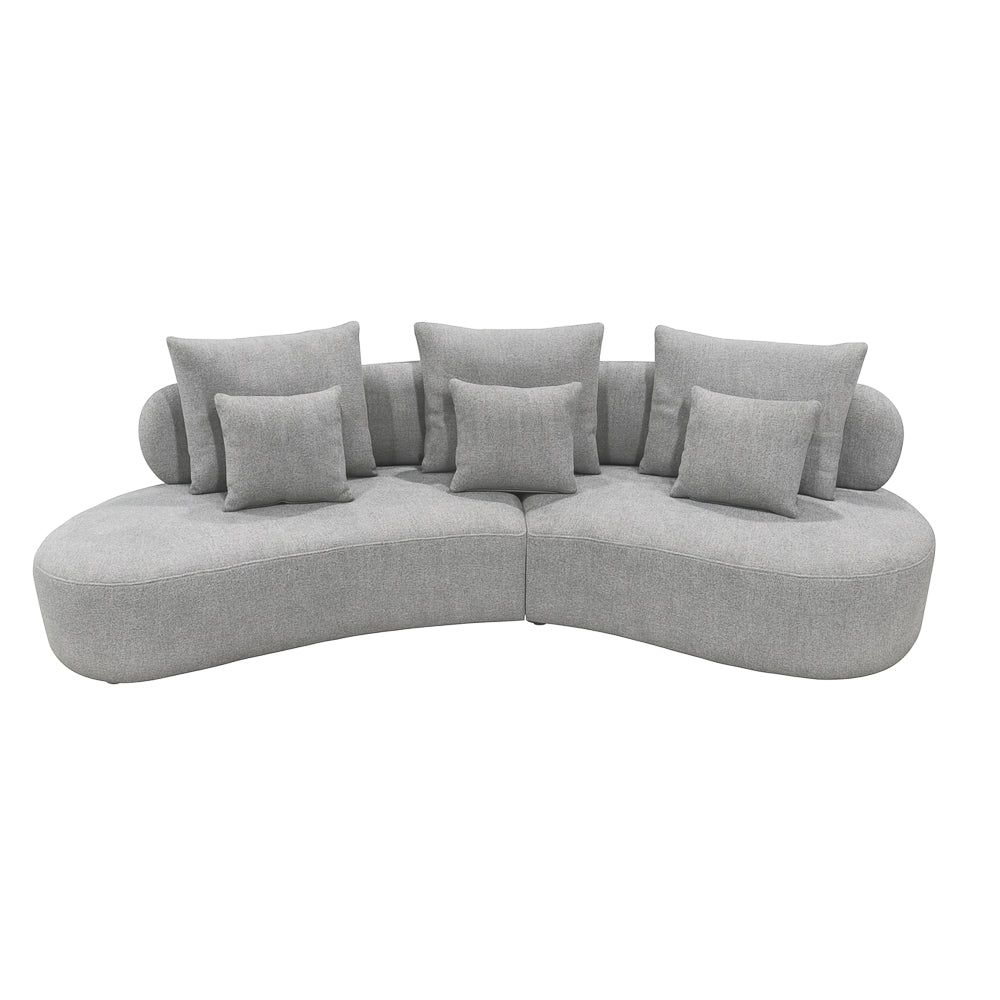 Grace Sectional Sofa with pillows Grey