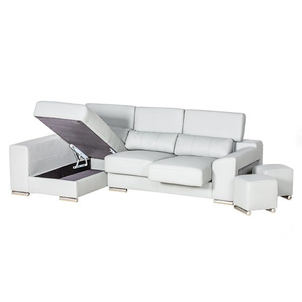 London Sectional Left white