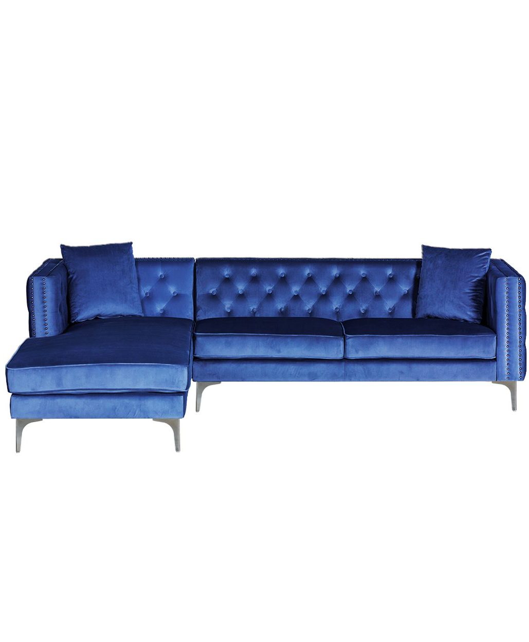 Melissa Sectional Velvet Left blue