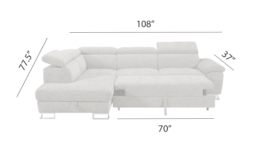 Sophia Fabric Sectional Right